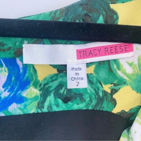 Tracy Reese Silk Blend Green Abstract Print Dress - Picture 4 of 4